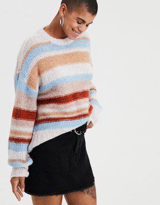 AE Multi-Stripe Pullover Sweater | American Eagle Outfitters (US & CA)