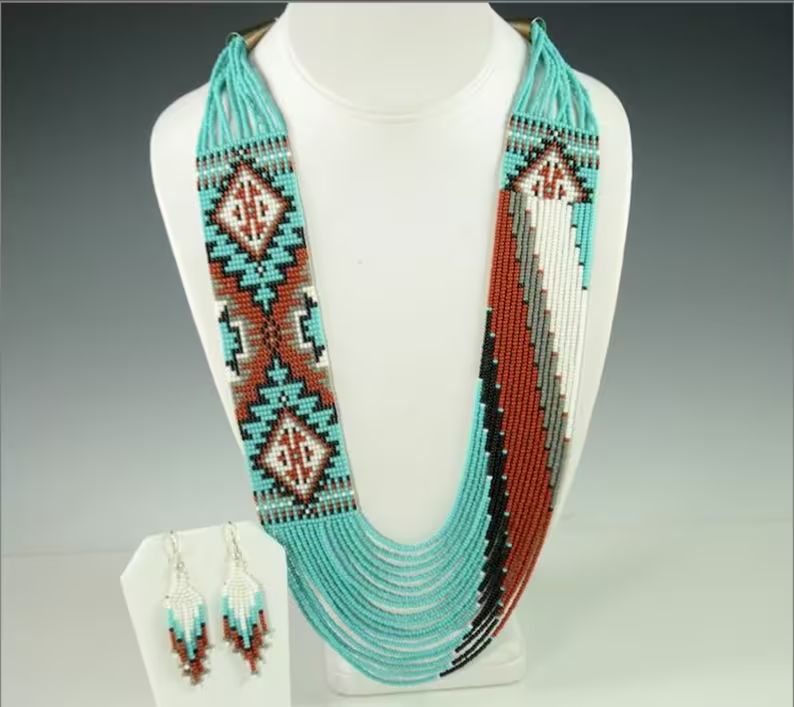 Ukrainian/ethnic Woven/beaded Necklace /gerdan With National Ukrainian Pattern in Traditional /uk... | Etsy (US)