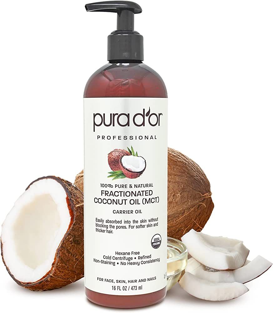 PURA D'OR 16 Oz Organic Fractionated Coconut Oil - 100% Pure & Natural USDA Certified Cold Presse... | Amazon (US)