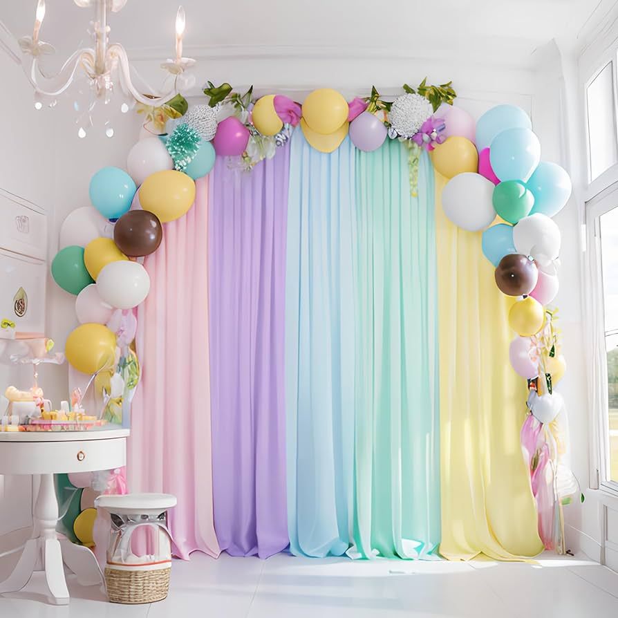 Unicorn Backdrop Pastel Rainbow Backdrop for Girls Birthday Baby Shower Unicorn Theme Party Decorations 10×7ft | Amazon (US)