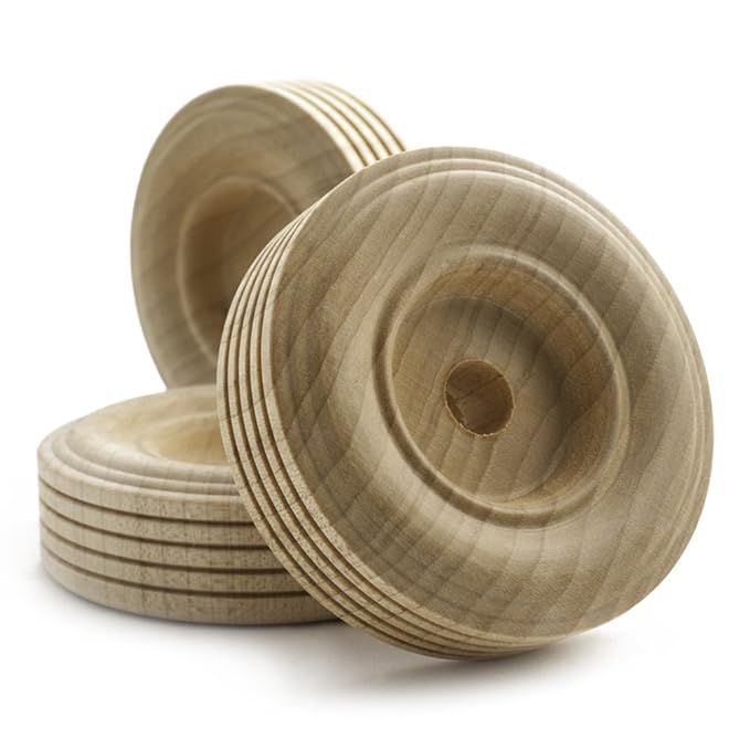 2-1/2" inch Treaded Wooden Toy Wheel at 3/4” inch thick with a 3/8” inch Hole - Bag of 12 | Amazon (US)