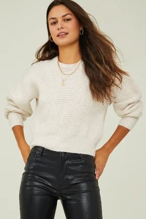 Liora Ribbed Sweater in Oatmeal | Altar'd State | Altar'd State