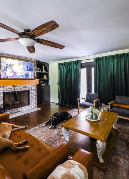 Cozy living room furniture, decor, velvet window curtains, frame tv, living room rug 

#LTKstyletip #LTKhome #LTKfindsunder100