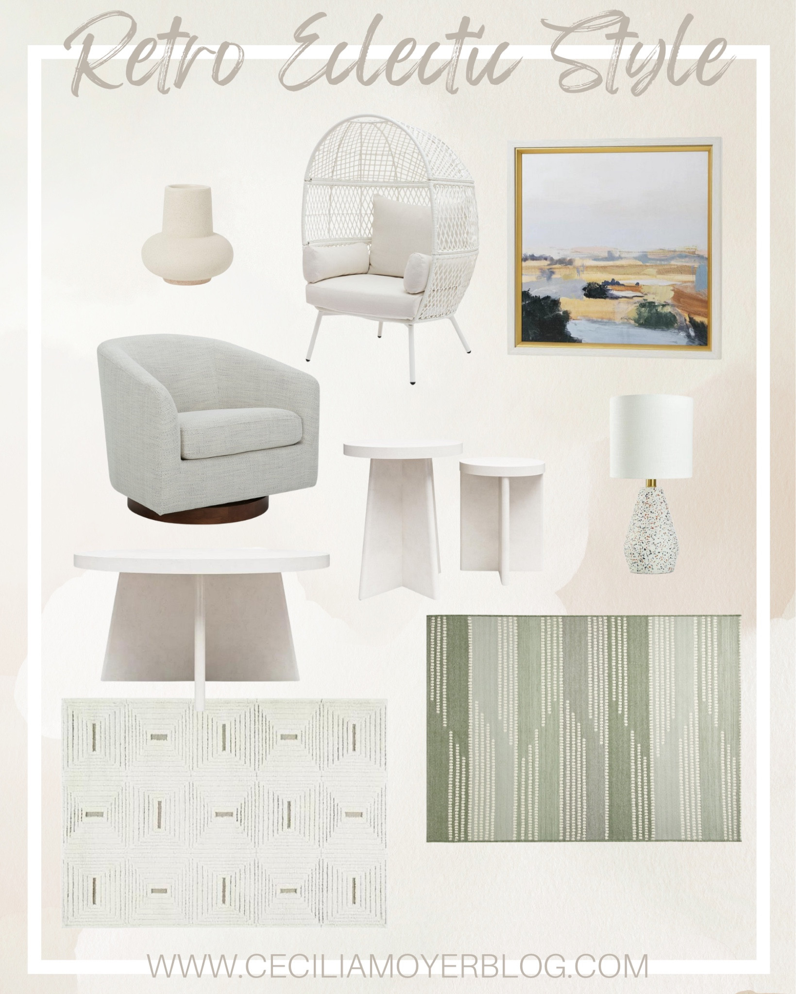 Retro Eclectic style home items available at Walmart!! From artwork, area rugs, coffee table, side table, lounge furniture, and decor! #walmartpartner #walmarthome #walmart

#LTKsalealert #LTKhome #LTKunder100