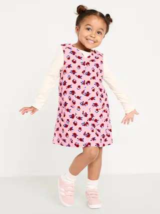 Long-Sleeve Ribbed T-Shirt and Corduroy Dress Set for Toddler Girls | Old Navy (US)