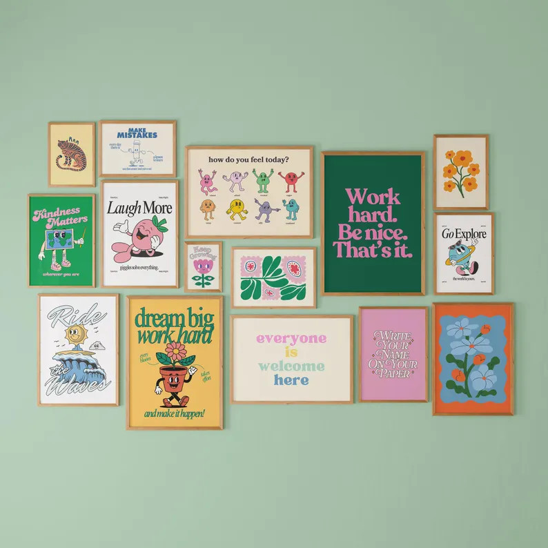 Set of 15 Kids Posters, School Printables, Playroom Prints, Classroom Decor, Learning Poster Bund... | Etsy (US)