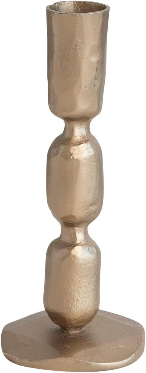 Creative Co-Op 2-1/2" Round x 6-1/4"H Hand-Forged Metal Taper Holder, Antique Gold Finish | Amazon (US)