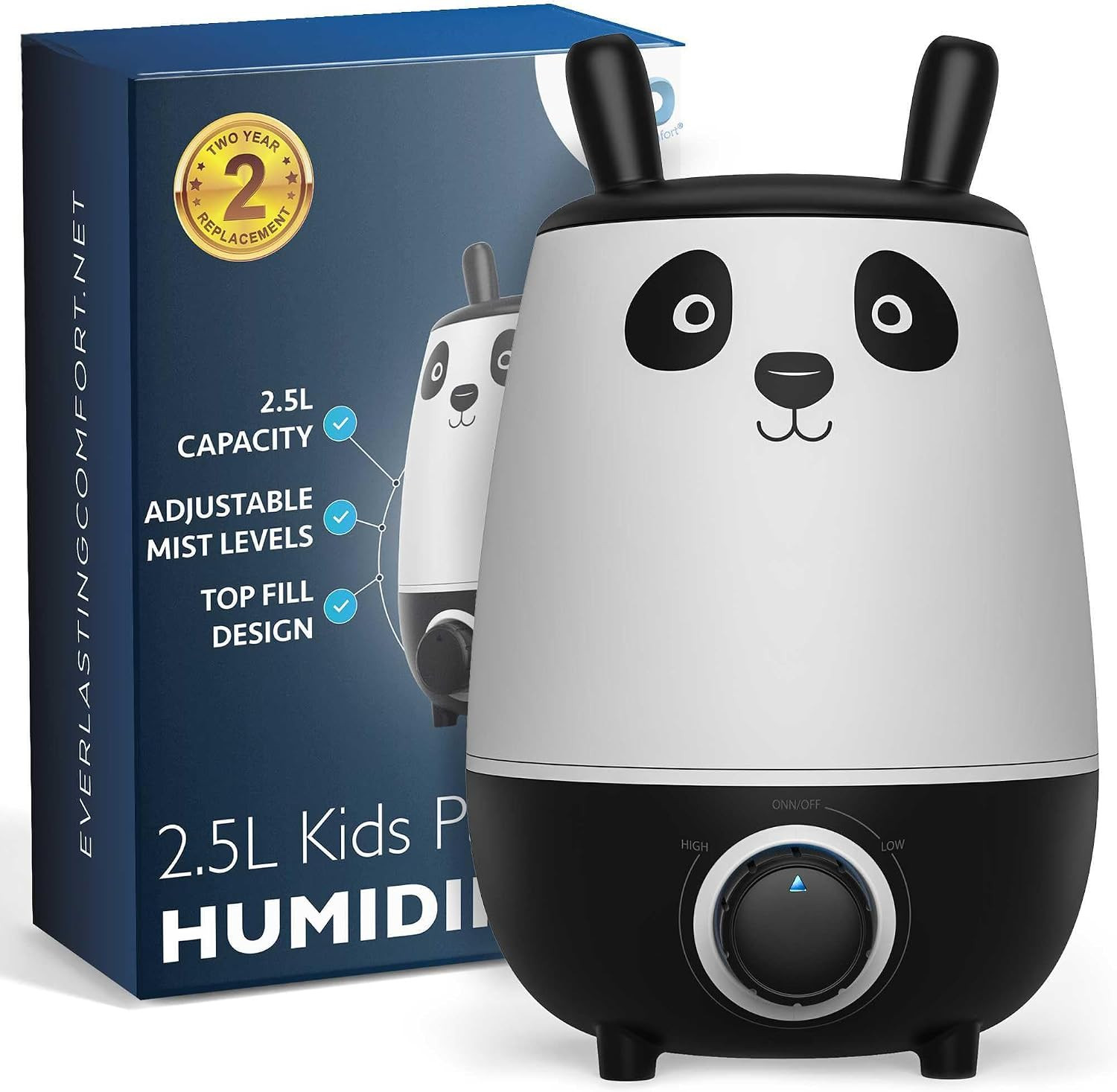 Everlasting Comfort 2.5L Kids Humidifiers for Bedroom - Easy to Clean 24HR Runtime No-Filter Quiet Kids & Baby Humidifier for Nursery, Home, Plants, Allergies, Dry Skin, Congestion, Indoor | Amazon (US)