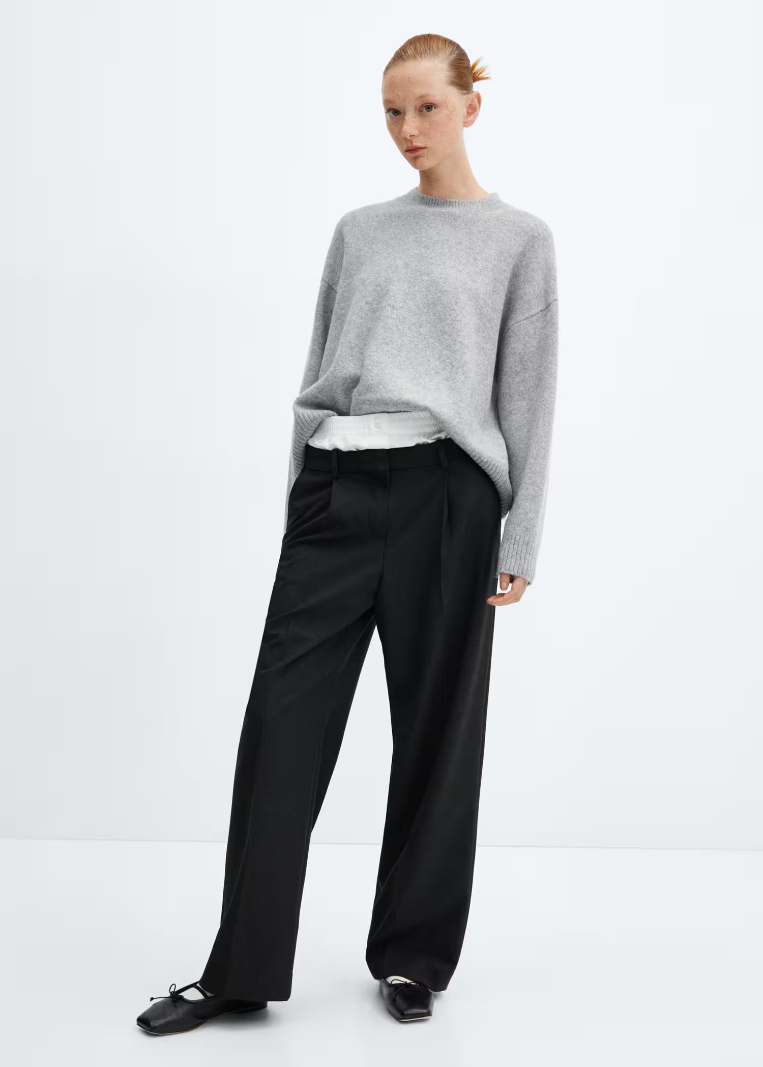 Round-neck knitted sweater | MANGO (US)