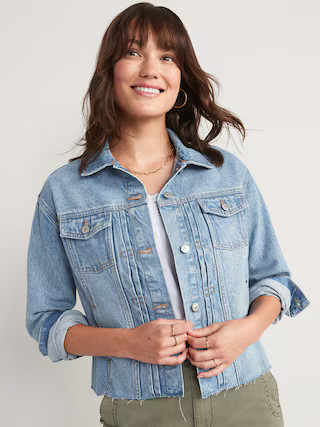 Cut-Off Classic Non-Stretch Jean Jacket for Women | Old Navy (US)
