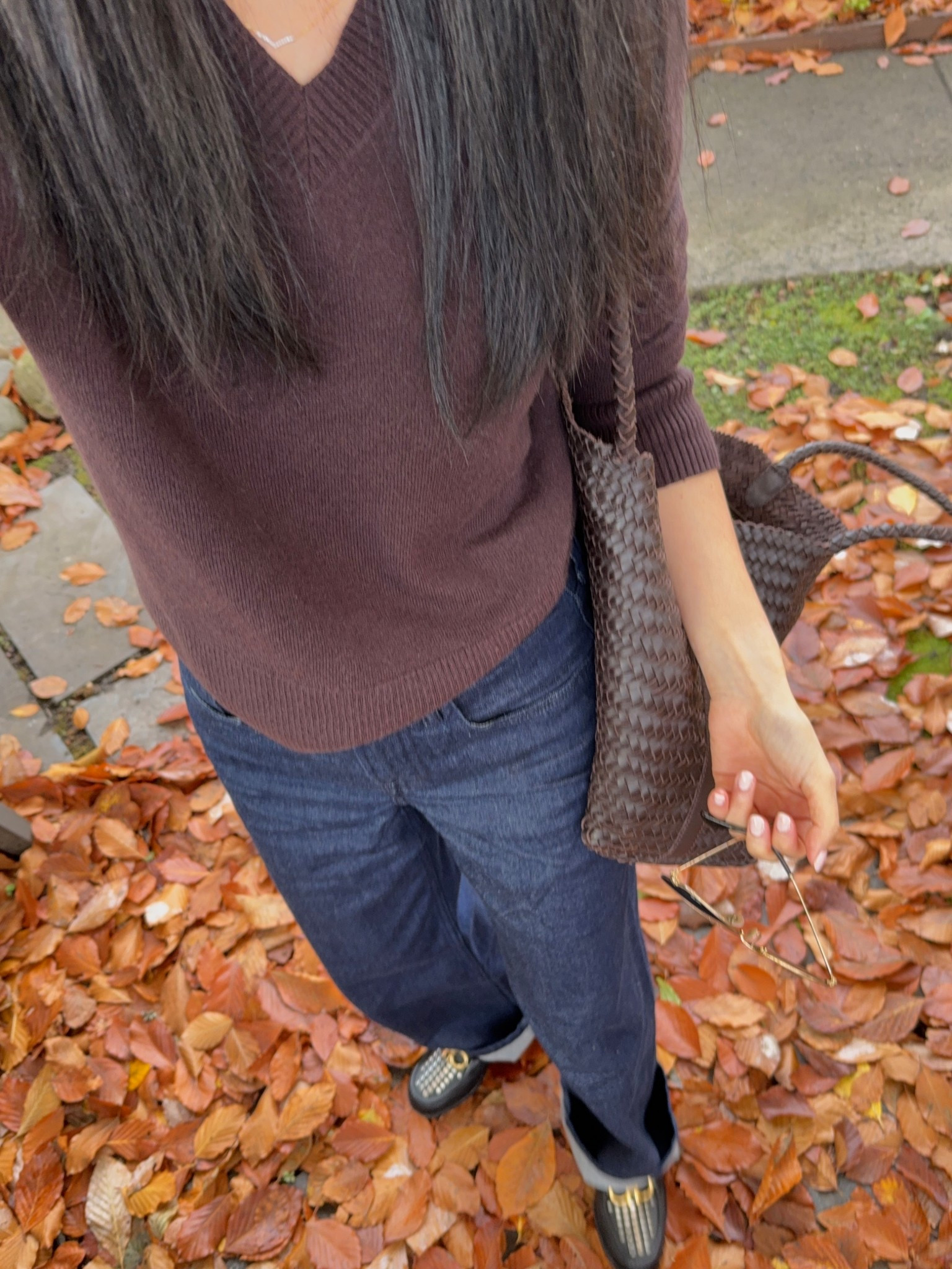 Everlane sweater: tts. Xs
Jeans: runs slightly large. Didn’t have to size up for room to tuck in. 
Madewell tote 
Old loafers

#LTKpetite #LTKfall #LTKcanada
