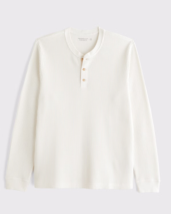 Long-Sleeve Classic Waffle Henley | Abercrombie & Fitch (US)