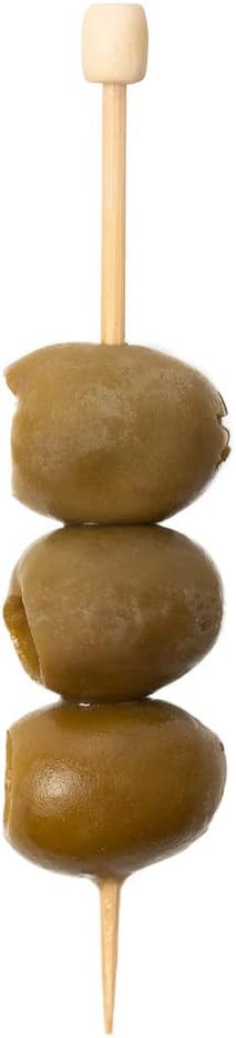 3.5 Inch Cocktail Picks, 100 Disposable Appetizer Skewers - Cylinder Top, Sturdy, Natural Bamboo ... | Amazon (US)