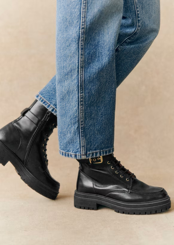 Justine Low Boots - Glossy Black - Sézane | Sezane Paris - US