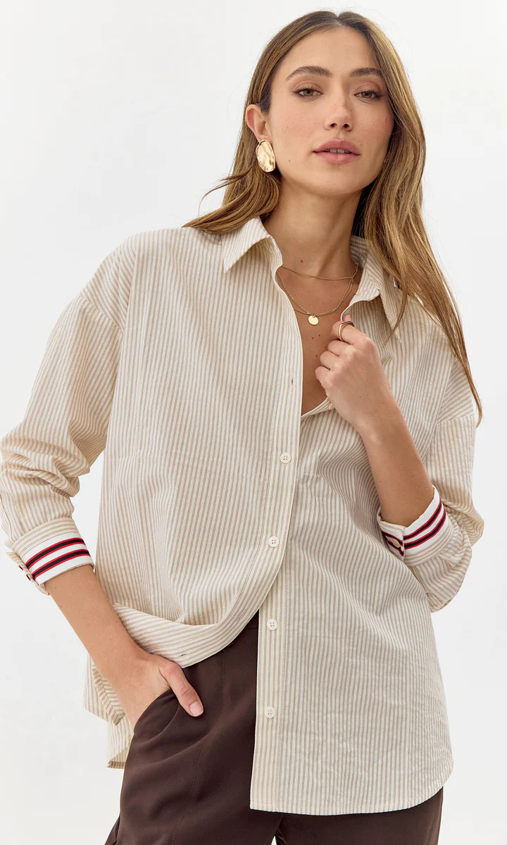 Greta Striped Button Down Shirt | Greylin Collection | Women's Luxury Fashion Clothing 