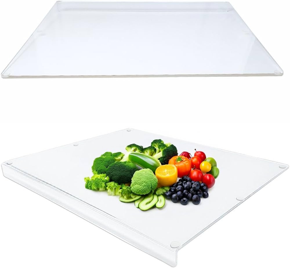 Large Clear Acrylic Anti Slip Cutting Board with Counter Lip and Silicone Mat 17"x15"x .2"|Clear ... | Amazon (US)