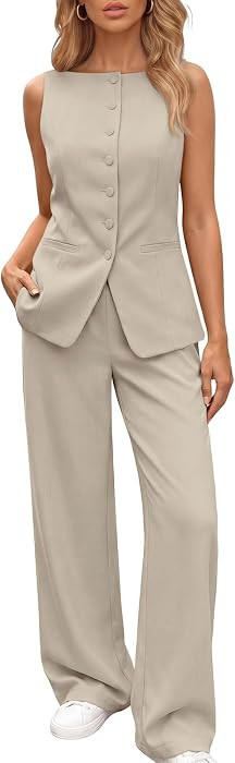 LILLUSORY Womens 2 Piece Summer Vest Sets 2026 Business Casual Outfits | Amazon (US)