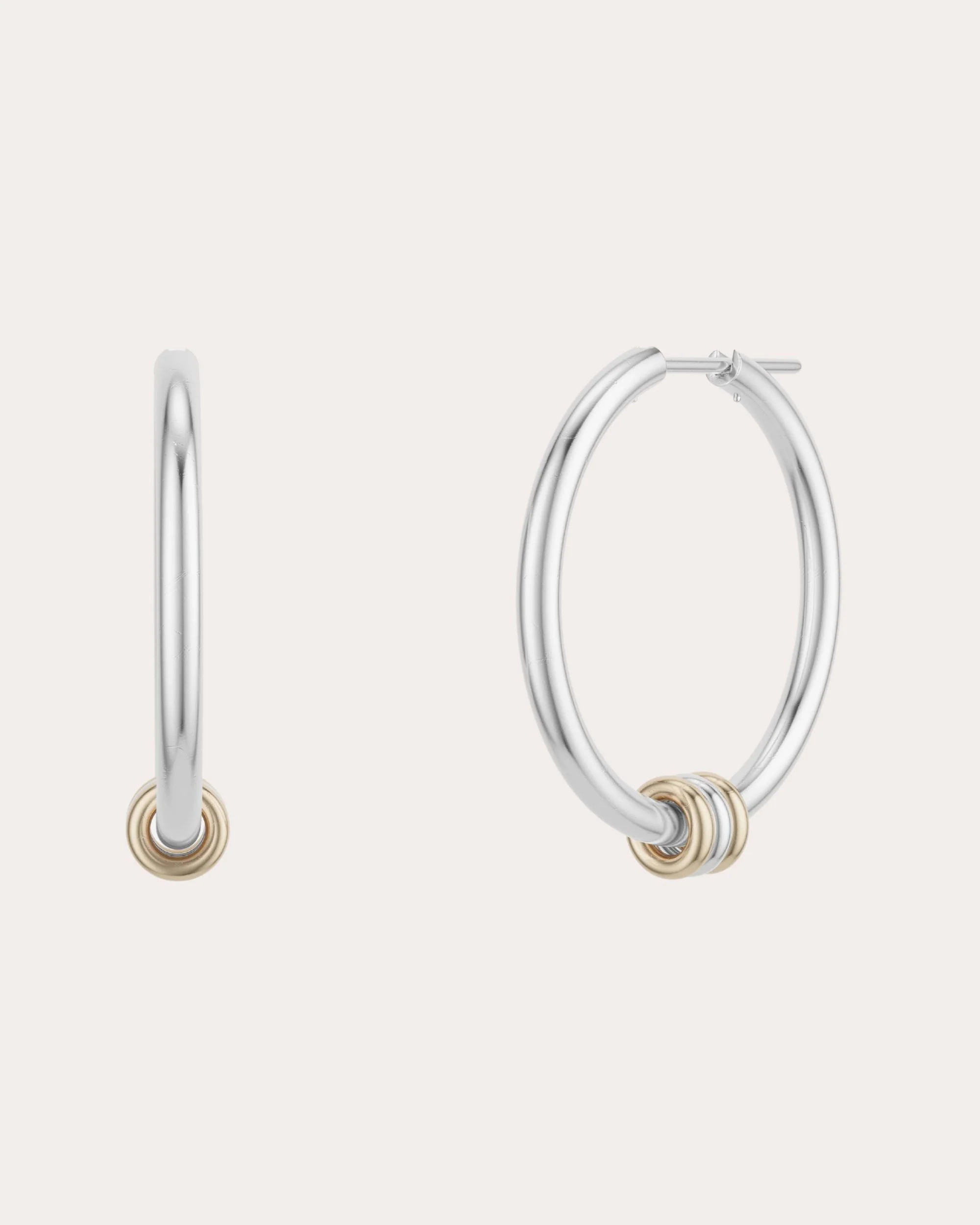 Spinelli Kilcollin Women's 18k Gold Two-Tone Argo Hoop Earrings in Sterling Silver, Yellow Gold | Olivela