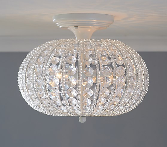 Clear Acrylic Round Flush Mount Chandelier | Pottery Barn Kids