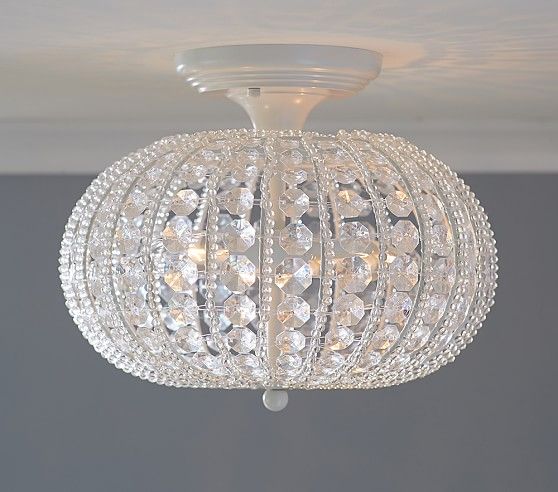 Clear Acrylic Round Flush Mount Chandelier | Pottery Barn Kids