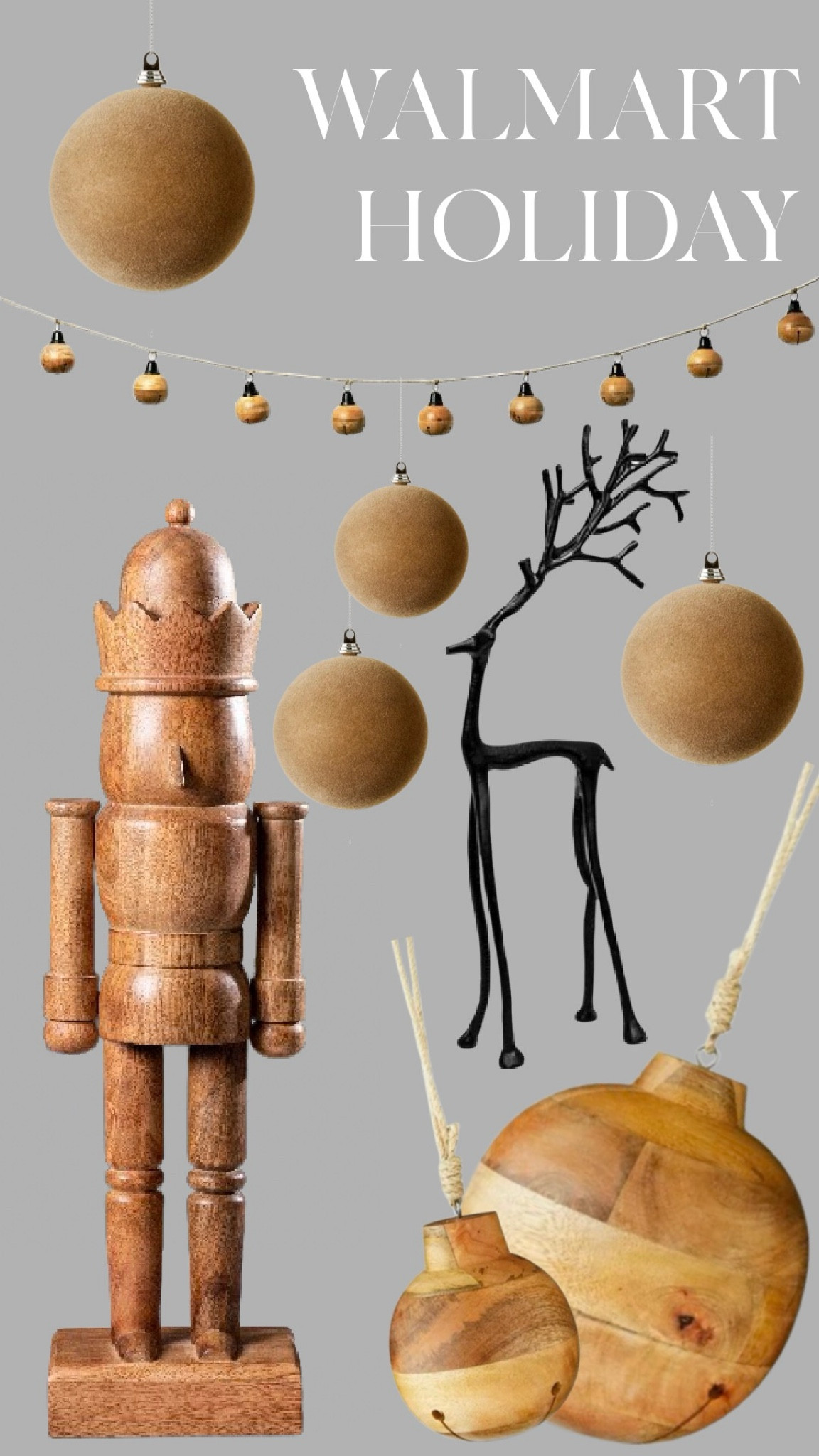Deck the halls with these *must-have* Walmart Christmas finds! 🎄✨ From a stunning oversized wood nutcracker to a chic Pottery Barn dupe iron deer, these pieces add that cozy, high-end look for less. Plus, I found the perfect wood jingle bell garland and ornaments to complete your holiday decor! 🎅🎁 Shop my picks and get your home holiday-ready in no time!

#LTKFindsUnder50 #LTKSeasonal #LTKHome
