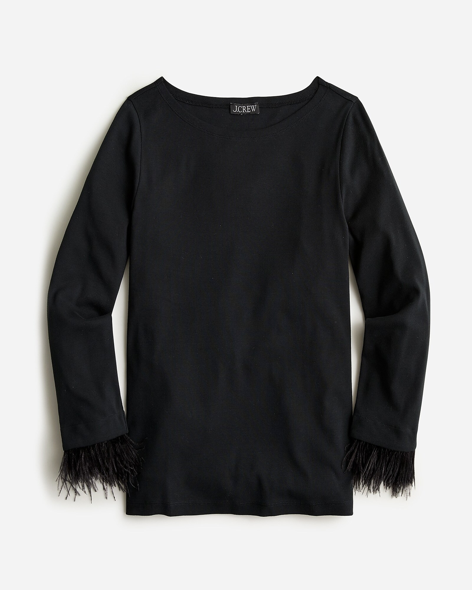 Feather-trim long-sleeve shirt | J. Crew US