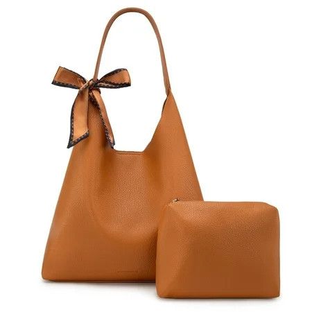 Montana West Slouchy Hobo Bag for Women Shoulder Purses and Handbags with Scarf, Brown | Walmart (US)