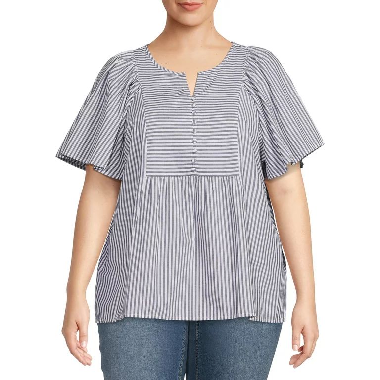 Terra & Sky Women's Plus Size Peplum Woven Top - Walmart.com | Walmart (US)