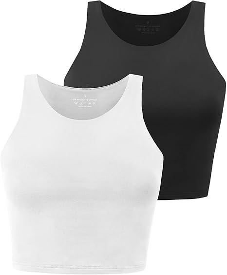 Yeawinta Workout Crop Tops for Women Cropped Racerback Halter Neck Shirts Sleeveless Yoga Tops Pa... | Amazon (US)