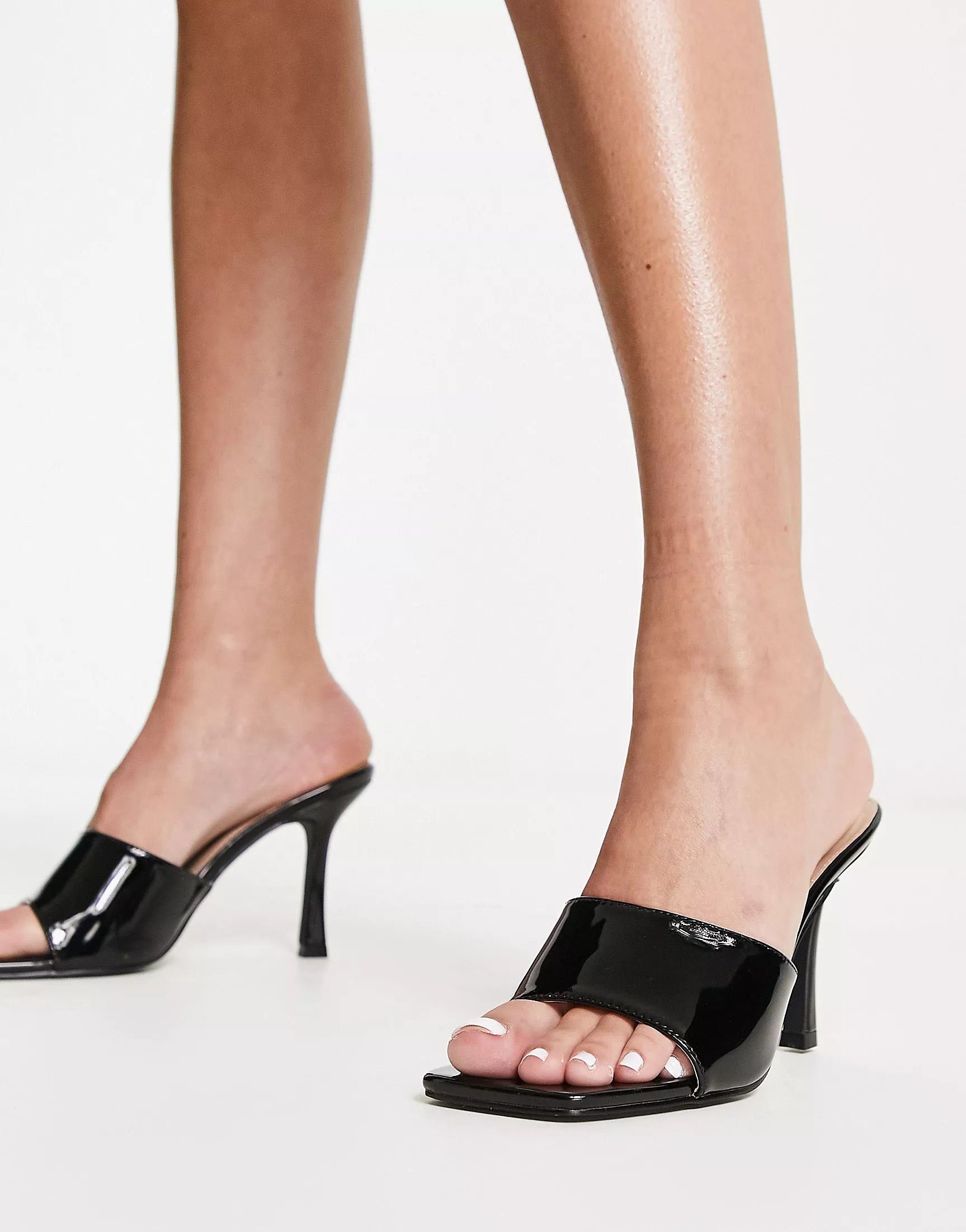 RAID Briya heeled mules in black patent | ASOS | ASOS (Global)