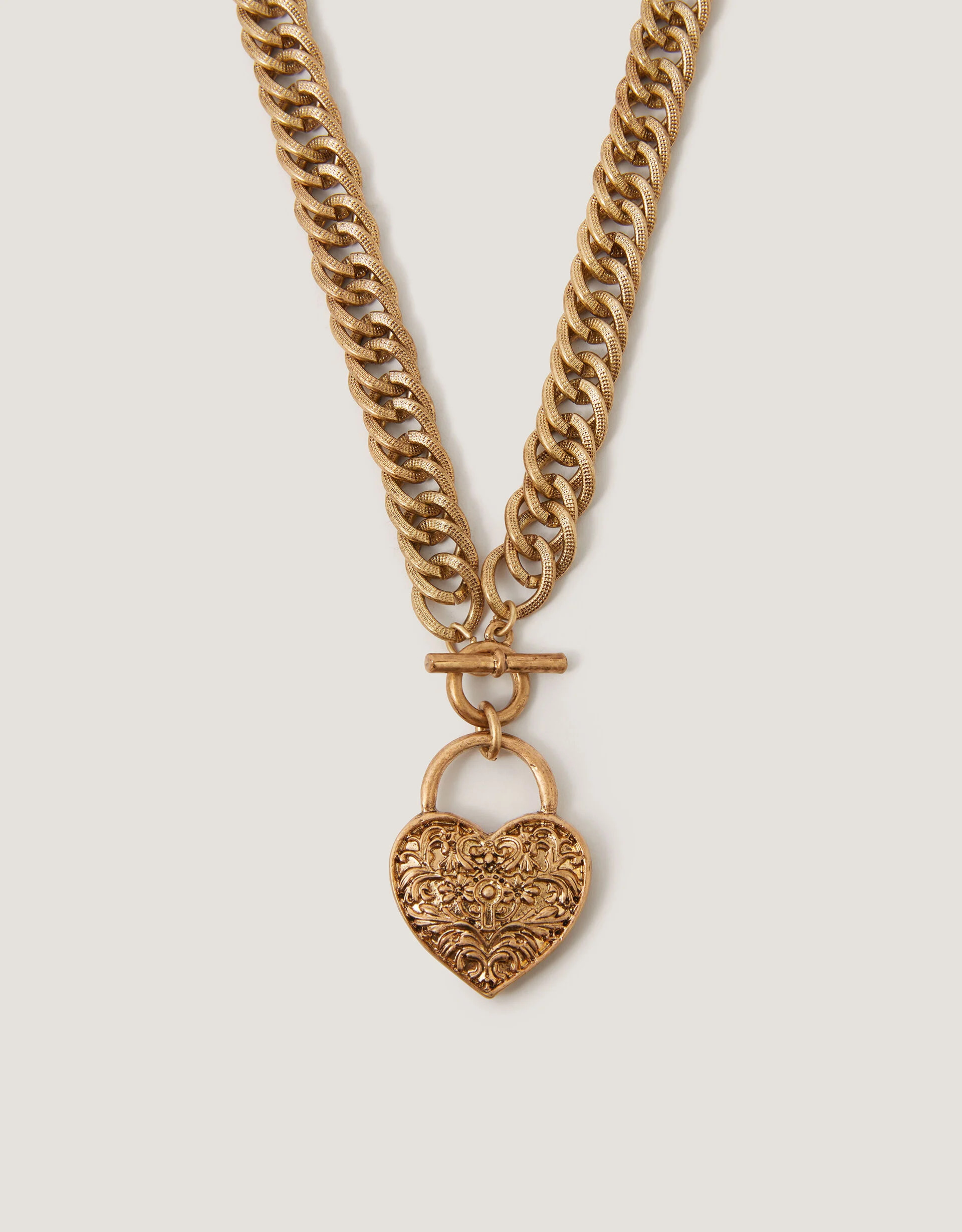 Heart Padlock T-Bar Necklace | Monsoon (UK)