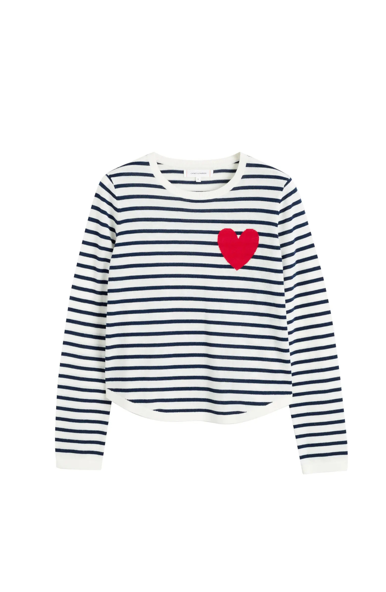 Pure Merino Heart Breton Sweater | Nordstrom