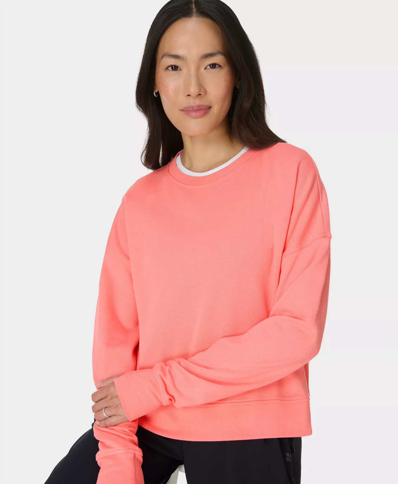 After Class Crop Sweatshirt - Melon Pink | Women's Jumpers + Hoodies | Sweaty Betty | Sweaty Betty UK