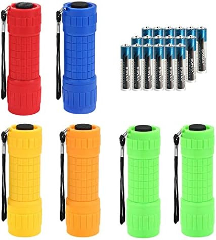 6-Pack Small Mini Flashlight Set, 5 Colors, COB LED Handheld Flashlight with Lanyard,18-Pack AAA ... | Amazon (US)