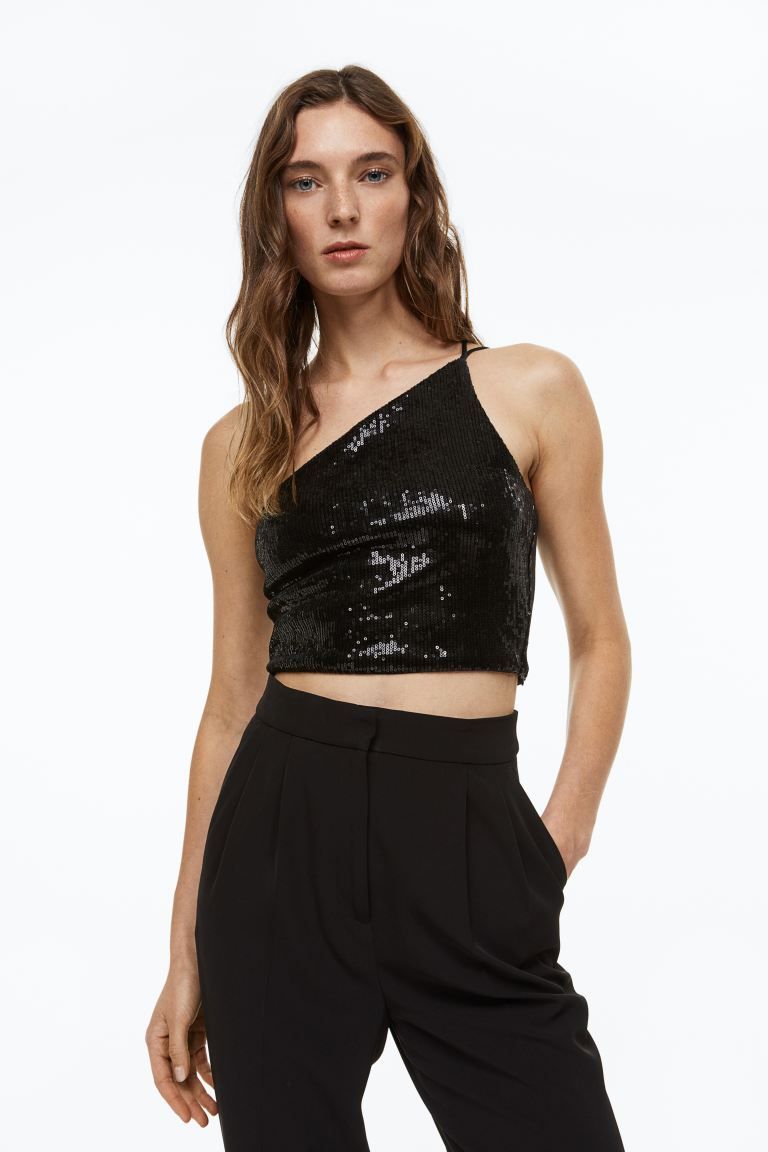 Sequined One-shoulder Top | H&M (US + CA)