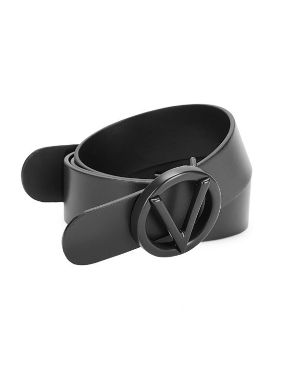 Circular Logo Buckle Leather Belt | Saks Fifth Avenue OFF 5TH