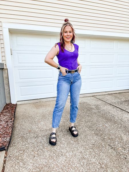 Top - small - Maurice’s 
Jeans - Abercrombie 
Shoes - target 
Belt - Gucci 

#LTKSeasonal #LTKfindsunder50 #LTKsalealert