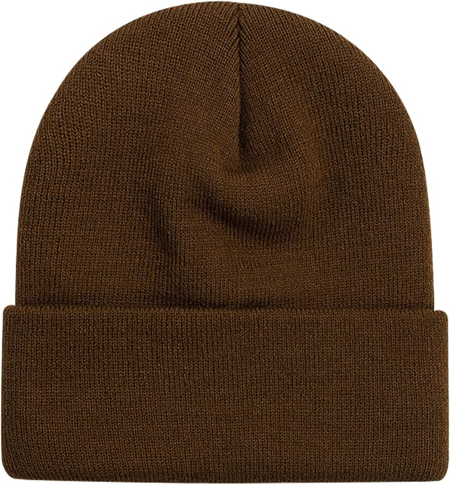 ZOORON Beanie for Men Women Warm Winter Hat Unisex Soft Knit Cuffed Beanie Skull Cap | Amazon (US)
