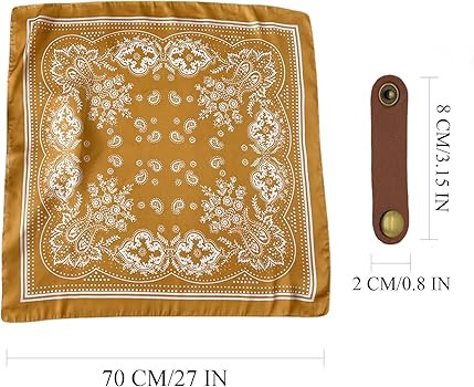 Square Scarf for Men Silk Feel Neck Scarf Satin Bandana Neckerchief Head Scarves Fashion Gifts fo... | Amazon (US)