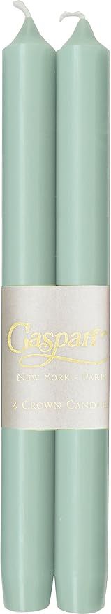 Caspari - 10-Inch Taper, Dripless, Smokeless, Candlesticks, Turquoise, Set of 2 | Amazon (US)