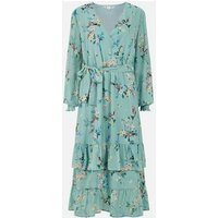 Yumi Blue Floral Bird Print Chiffon Midi Wrap Dress New Look | New Look (UK)