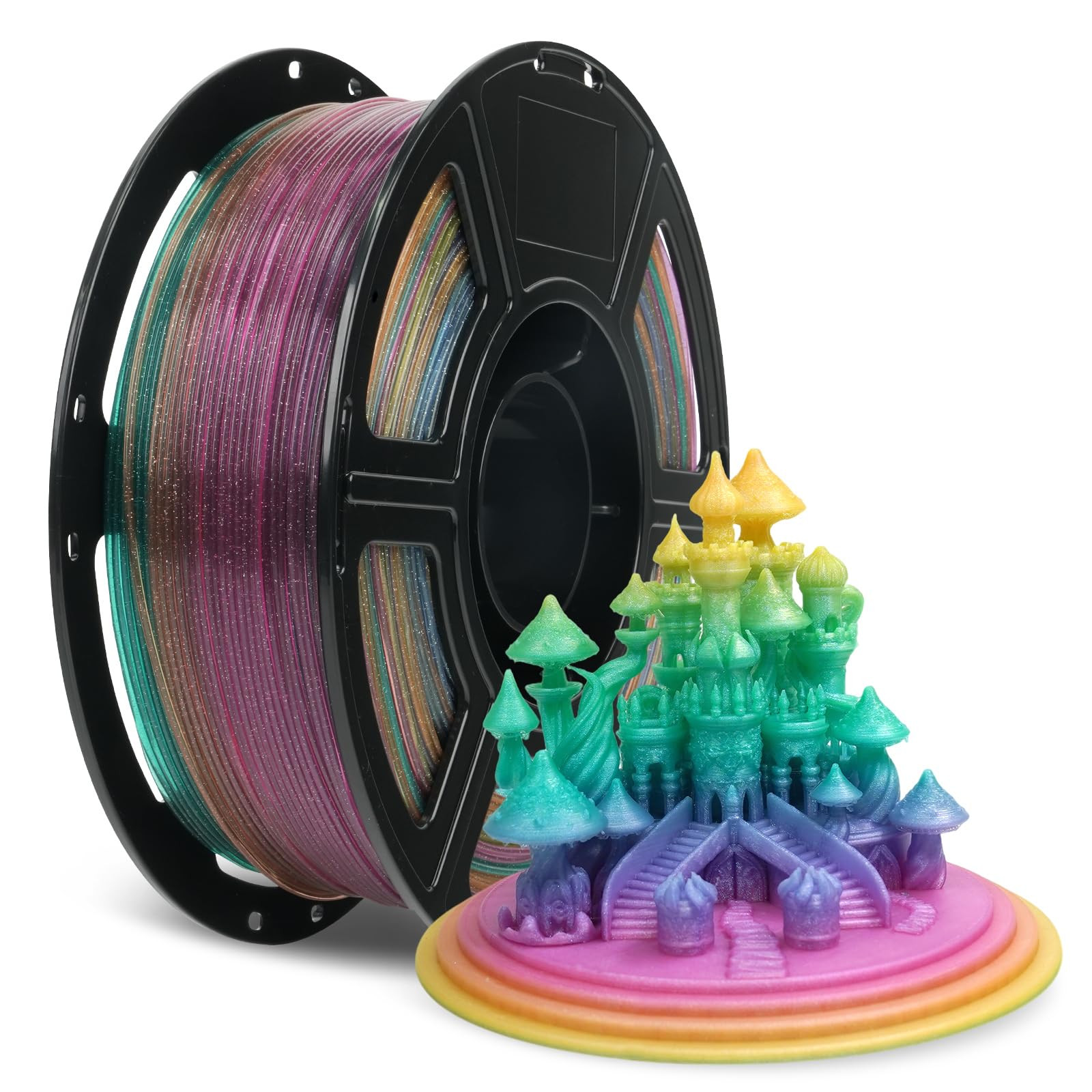 FLASHFORGE Rapid PLA Filament 1.75mm Chameleon Rainbow Candy, Max 500mm/s High Speed Printing,3D ... | Amazon (US)