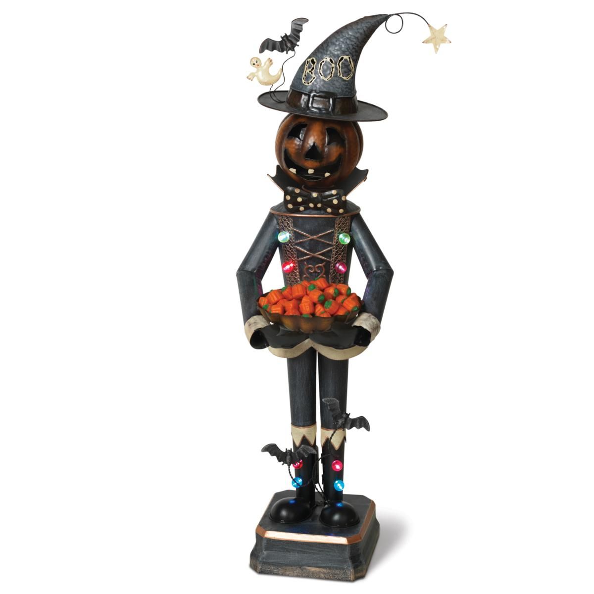 Gerson 3-Ft. Tall Lighted Metal Mr. Pumpkin Candy Bowl Holder - 9659980 | HSN | HSN