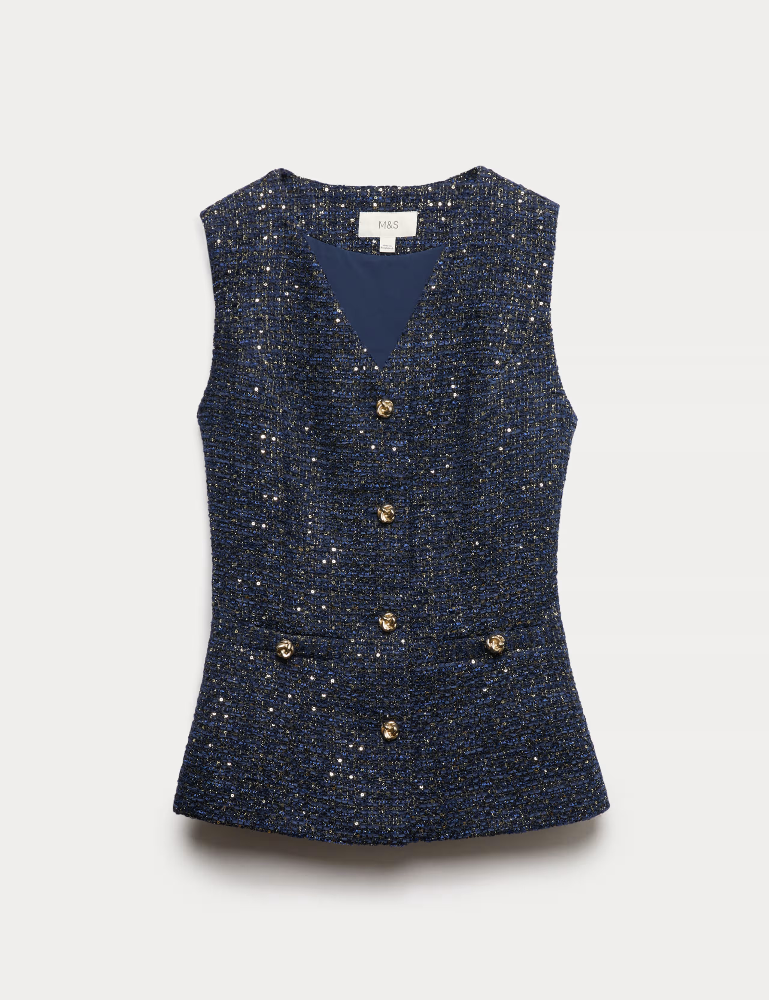Metallic Sequin Tweed Waistcoat | Marks & Spencer (UK)