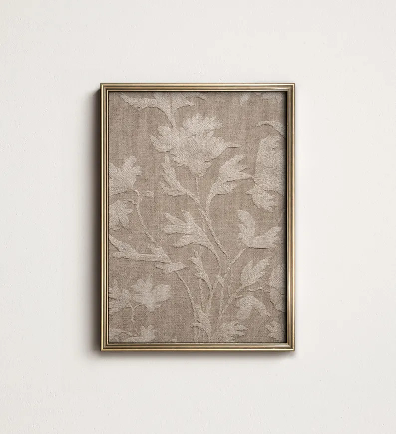 Beige Floral Tapestry Art Print: Vintage French Country Decor (PRINTABLE Digital Download) 9-121 ... | Etsy (US)