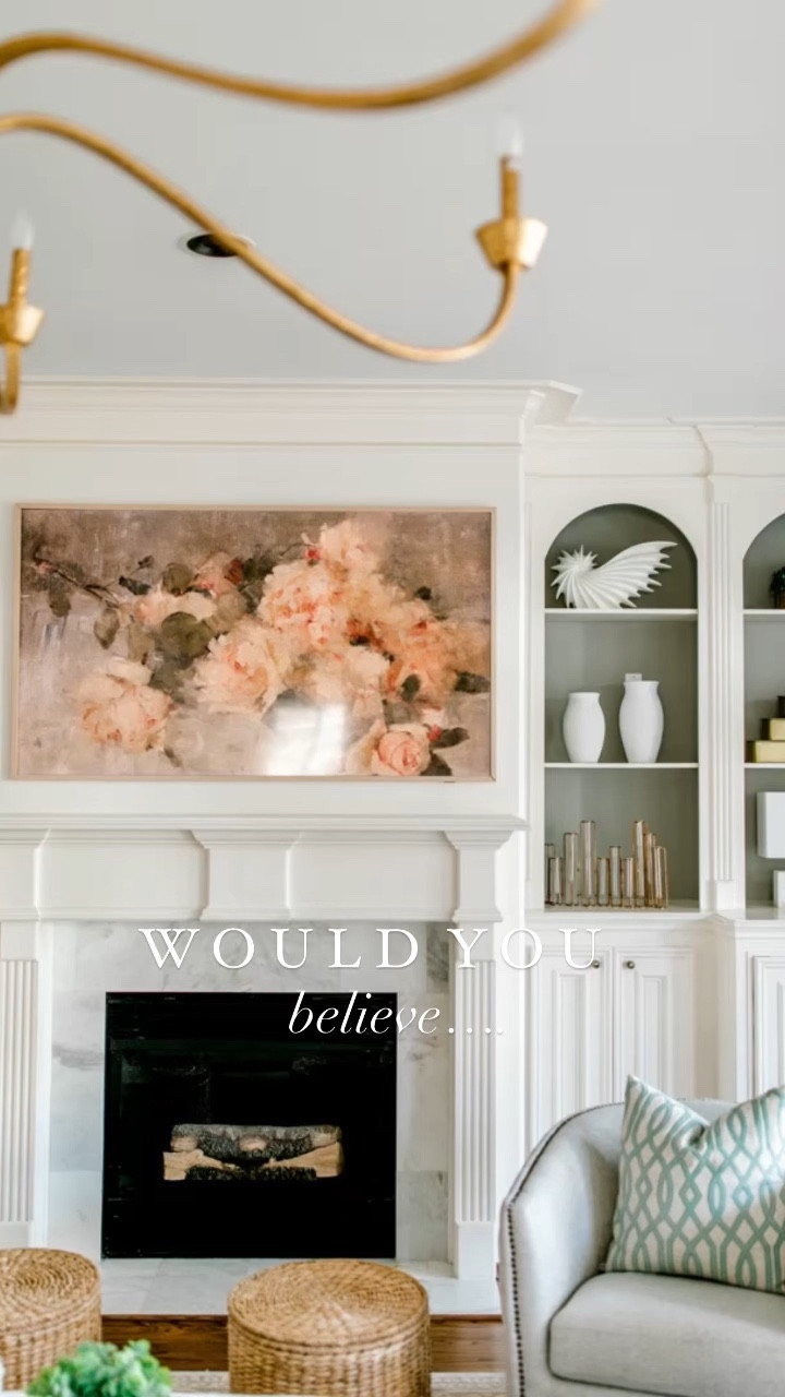 Can you believe this beautiful piece of art hanging over our fireplace is really a frame TV?✨ 

I wanted something beautiful but functional in our family room and this Samsung frame tv is the perfect compromise! It has a magnetic frame that pops right on and sits flat to the wall. You can change out the art to anything you want - from Monet to family photos to finding a digital download on Etsy from an independent artist! 

We have the 75” and modern teak frame. 



#LTKstyletip #LTKsalealert #LTKhome