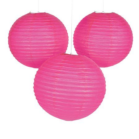 18"" Hot Pink Paper Lanterns - Party Decor - 6 Pieces | Walmart (US)