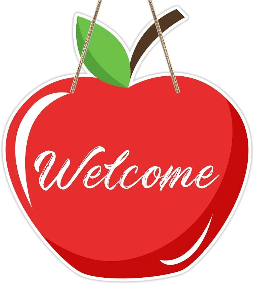 WaaHome Welcome Sign for Classroom Door Decorations 11"x12" Welcome Back to School Door Hanger Fi... | Walmart (US)