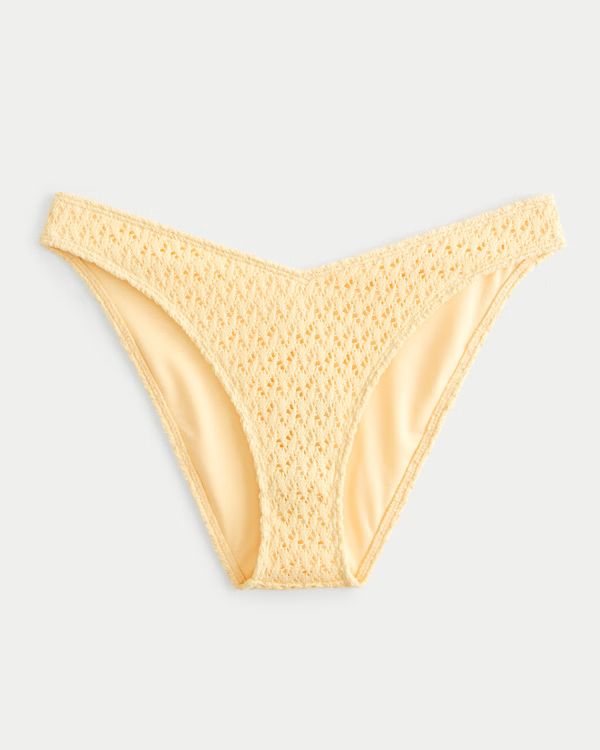 Women's High-Leg Crochet-Style Cheeky Bikini Bottom | Women's Swimwear | HollisterCo.com | Hollister (US)