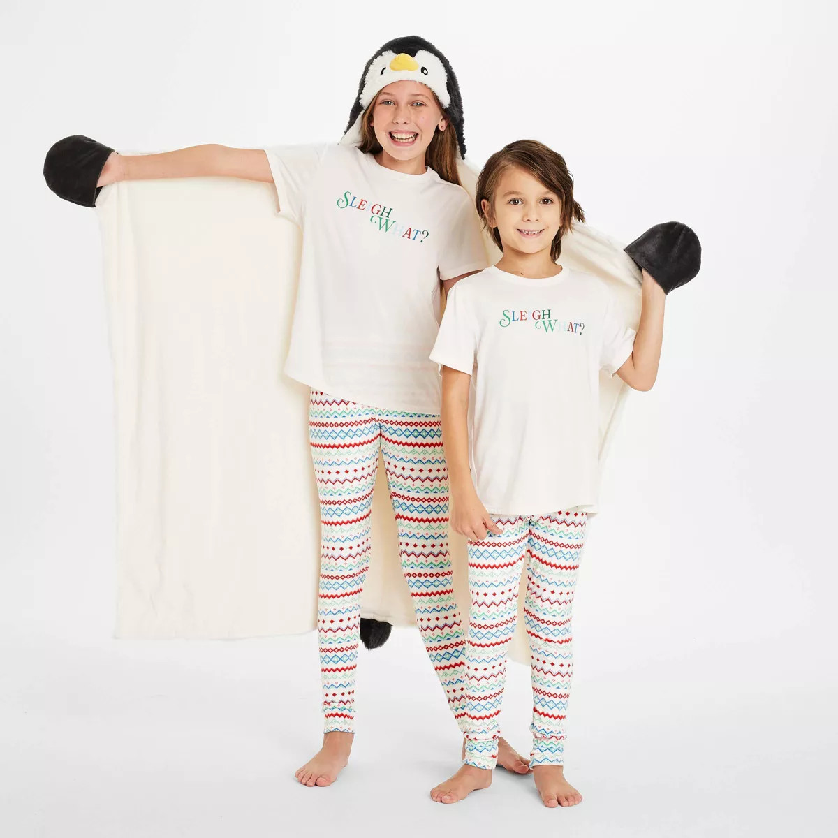 Penguin Holiday Matching Family Pajama Wearable Blanket - Wondershop™ White | Target